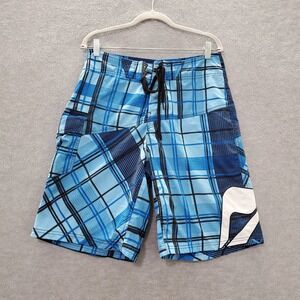 Reef Men Swimwear 32 Blue Board Short‎ Outdoor Beach Surf Cargo Pockets